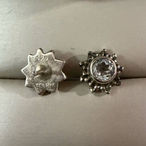 Elegant Silver Stud Earrings - Picture 2 of 2